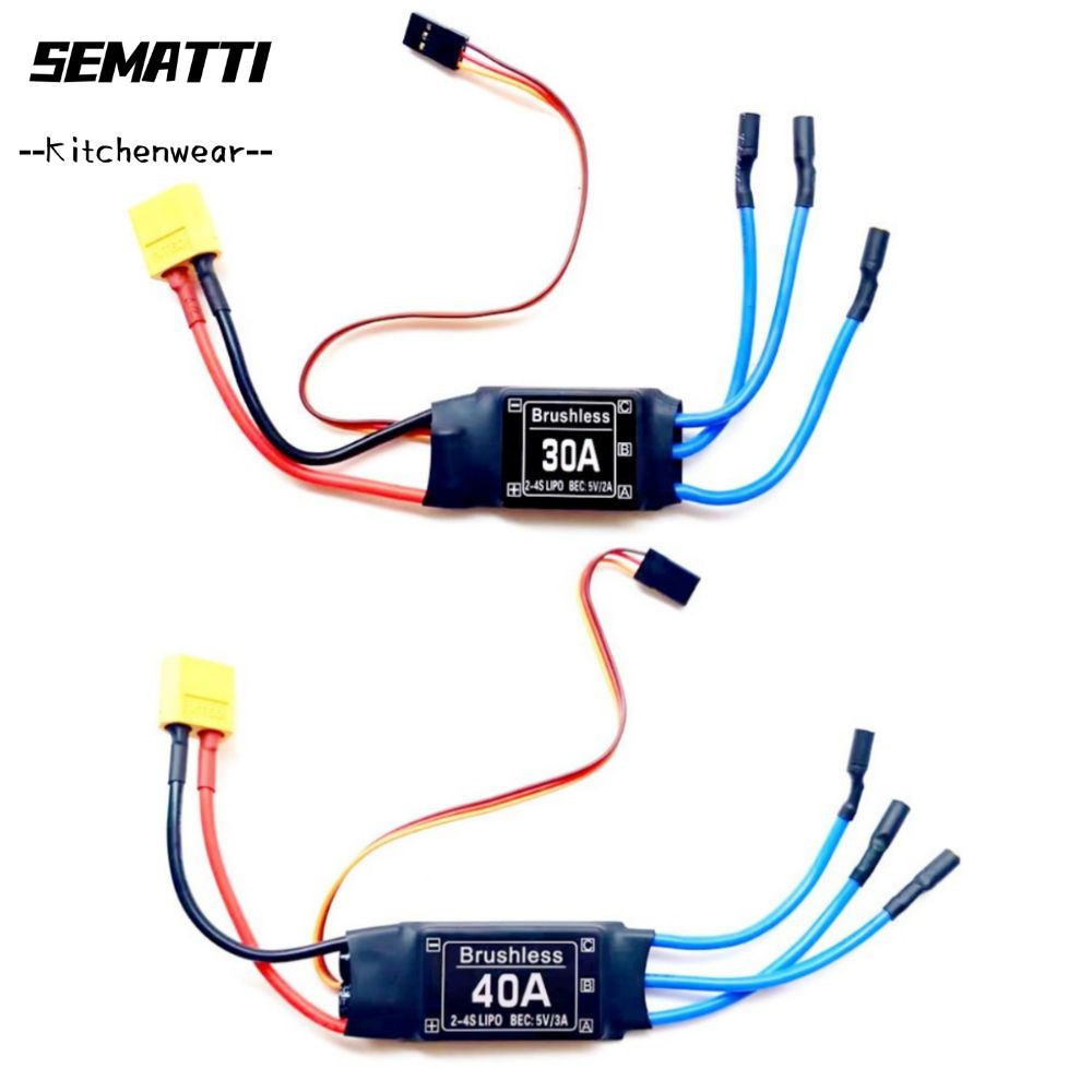 SEMATTI ESC không chổi than, Bộ điều khiển tốc độ điện tử đầu chuối 30A 40A 3.5MM, 2-4S 5V 3A UBEC T
