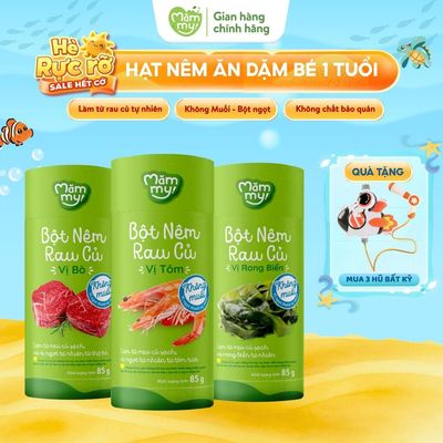 Hạt nêm cho bé ăn dặm Mămmy gia vị bột nêm ăn dặm rau củ không muối an toàn cho bé từ 1 tuổi, hũ 85g