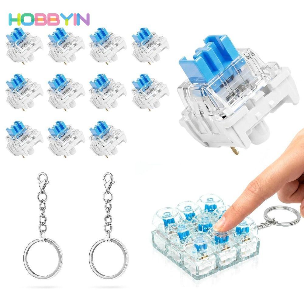 HOBBYIN 30 / 50 CÁI Bộ công tắc cơ khí, Công tắc xanh chống bụi Clicky Tactile Phản hồi bàn phím Swi