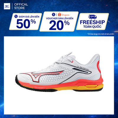 Giày Tennis Mizuno Wave Exceed Tour 6 AC - Trắng Cam - 61GA247060