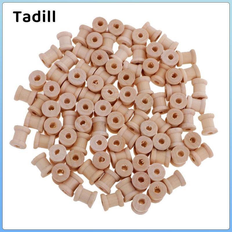 100 Chiếc Vintage Gỗ May Dụng Cụ Rỗng Chỉ Cuộn May Notion Bobbin