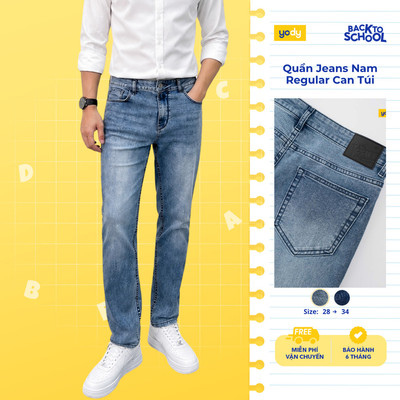 Quần Jeans Nam YODY Demin Co giãn, Dáng Regular Can Túi TRA - MCJE26A019