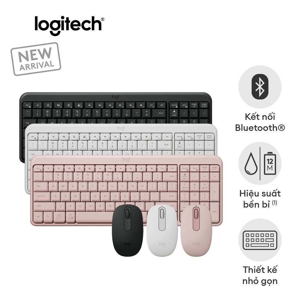 Combo Bàn phím & Chuột Bluetooth Logitech MK250 - dễ kết nối, thiết lập, thiết kế nhỏ gọn