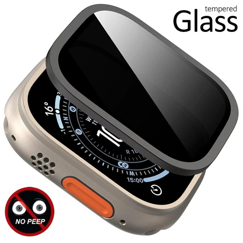 Kính cường lực chống nhìn trộm cho Apple Watch Ultra3 Ultra2 Ultra Hợp kim titan Khung kim loại Bảo 