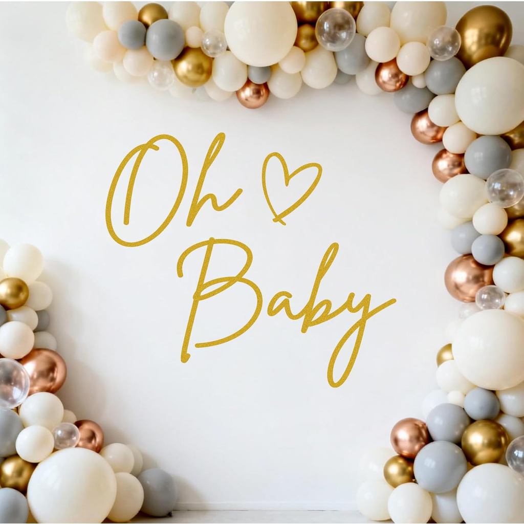 Oh Baby Sign for Backdrop - Ohmique Oh Baby Sign Decal cho Balloon Arch, Tiết lộ giới tính trung tín