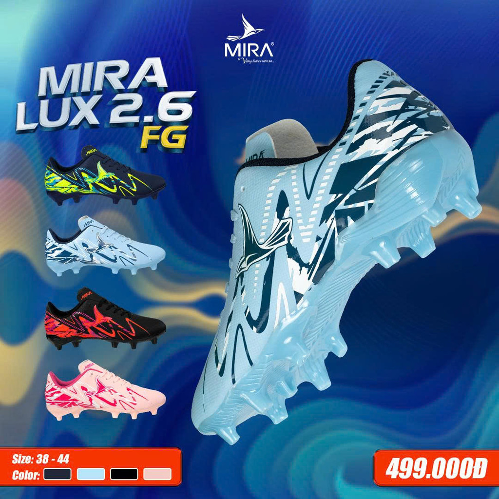 Giày Bóng Đá, Giày Đá Banh Sân Cỏ Tự Nhiên Mira MIRA LUX 2.6