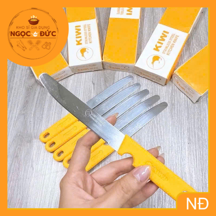 Dao cắt gọt hoa quả, trái cây kích thước 21cm cán nhựa màu vàng - Dao cán nhựa vàng, dao Kinwi cắt t