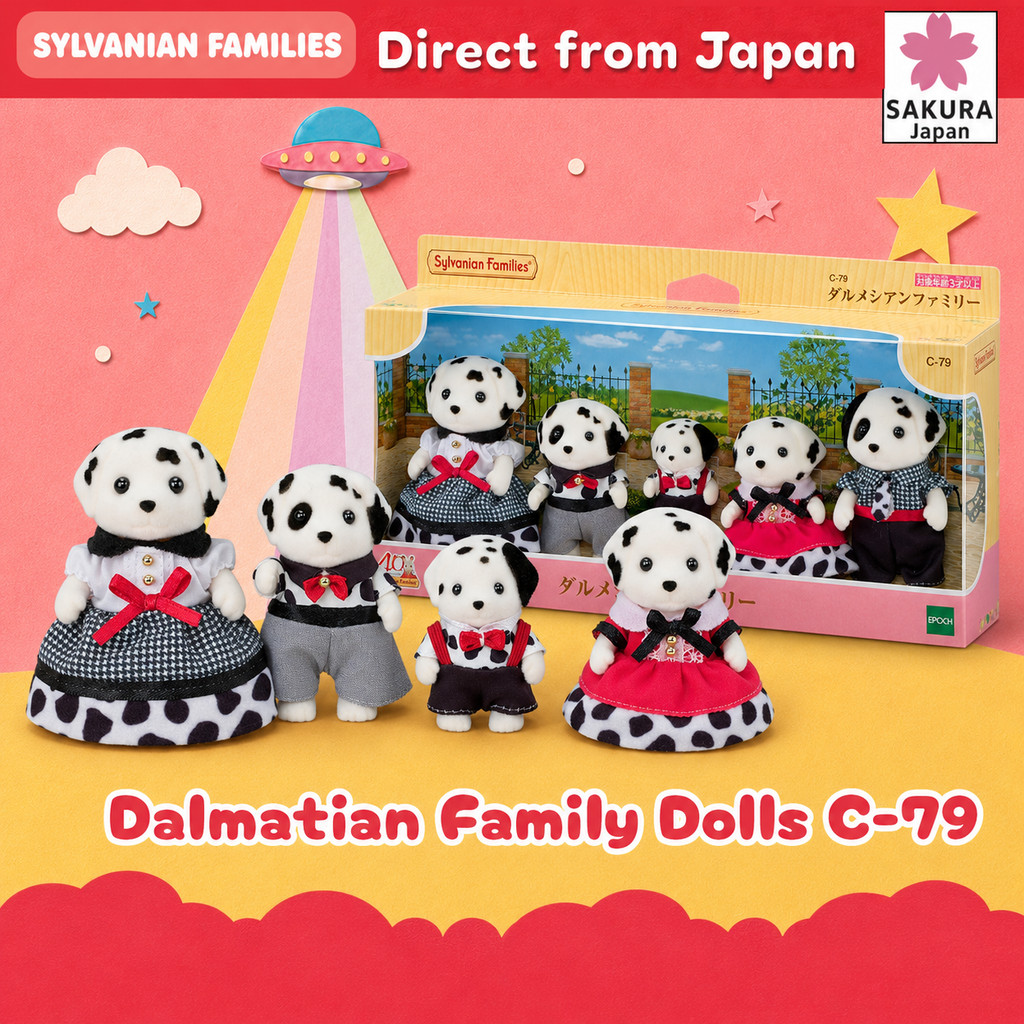 Sylvanian Families Doll [Dalmatian Family] C-79 ST Mark certified Ages 3+ Toy Dollhouse Sylvanian Fa