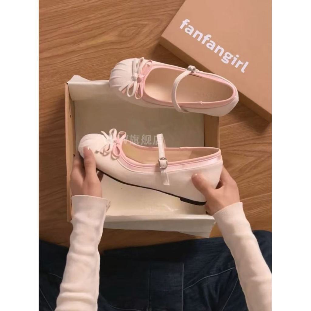 Bowknot Giày Ballet Tăng Chiều Cao Mary Jane 2026 Xuân Hè Phong Cách Mới Đa Năng Fl
