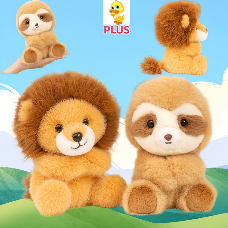 PLUS Dễ Thương Từ Tay Ôm Lion Sloth Sang Trọng Búp Bê Vui Nhộn Bradypod Ion Plushie Đồ Chơi Nhồi Bôn