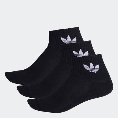 adidas Phong cách sống Bộ 3 đôi tất cổ trung Unisex Đen FM0643