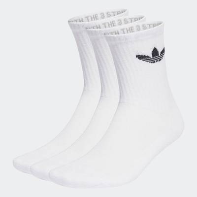 adidas Phong cách sống Bộ 3 Đôi Tất Cổ Cao Lót Đệm Ba Lá Unisex trắng IJ5616