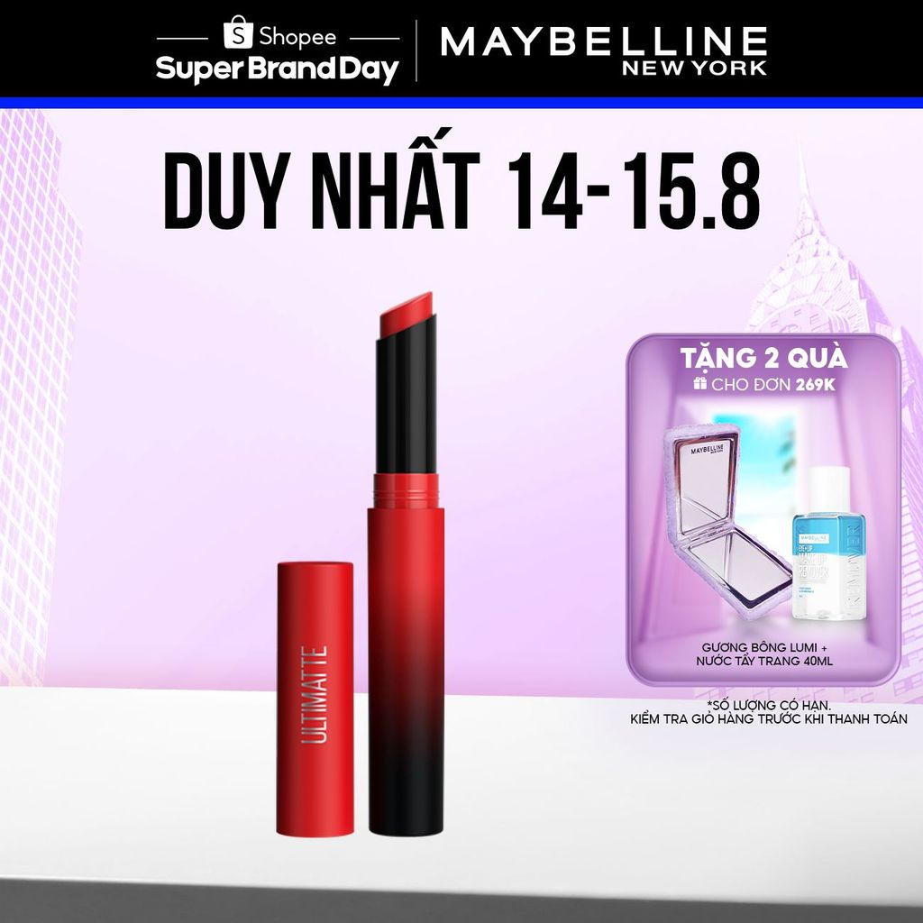 Son Lì Mịn Môi Siêu Nhẹ Cao Cấp Maybelline New York Color Sensational Ultimatte 1.7g