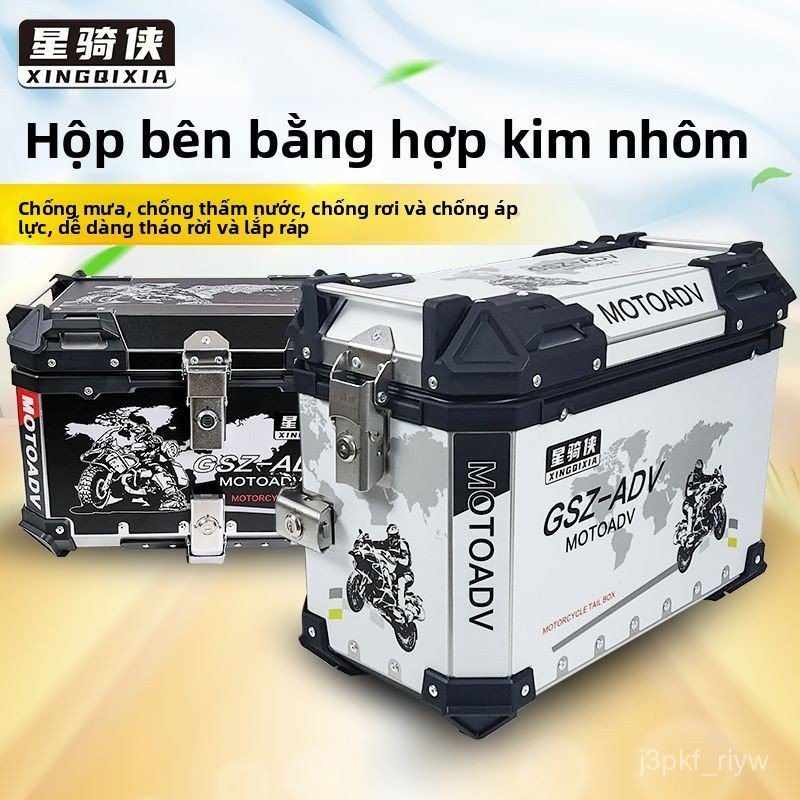 Bộ 3 thùng nhôm MT700/700MT cho xe máy thùng hông thùng sau thiết kế chắc chắn bền đẹp