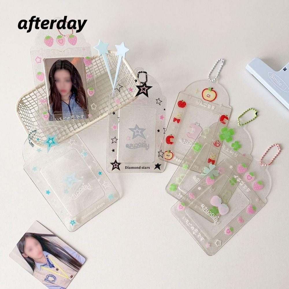 Hộp đựng thẻ AFTERDAY568, Vỏ bảo vệ hình ảnh hoạt hình Kawaii, Hộp đựng thẻ ID Acrylic 3 Inch dành c