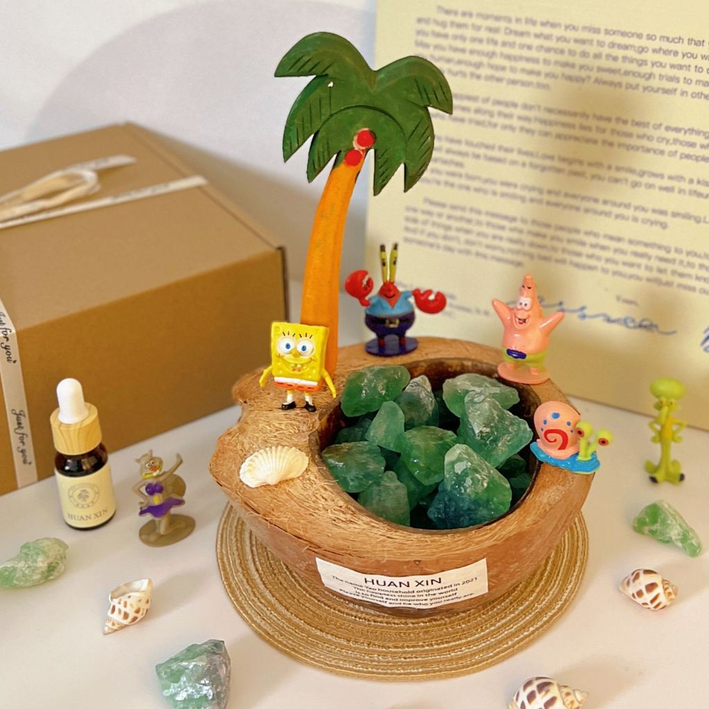 Set Đá Tản Hương Thuyền Gáo Dừa Bikini Cây Dừa Gỗ SpongeBob Đáng Yêu | KCRAFT - World of scents
