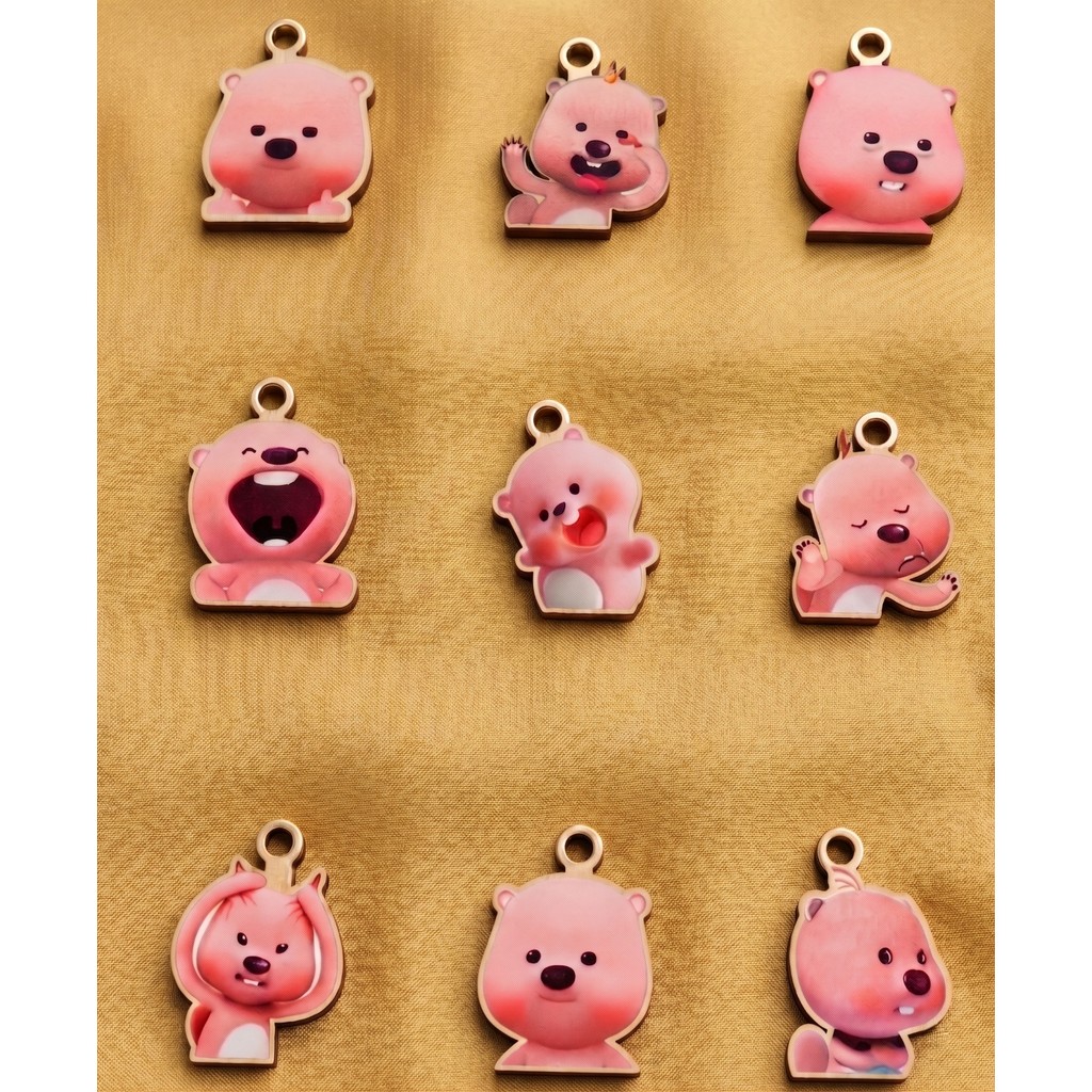 (MẪU A57) Móc khoá meme dễ thường hình Loopy, gấu hồng meme cợt nhả