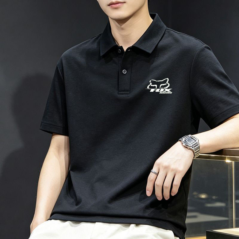 FOX Racing Logo Áo Sơ Mi Polo Tay Ngắn Motocross Người Hâm Mộ Ve Áo Thể Thao Thông Thường Áo Thun To