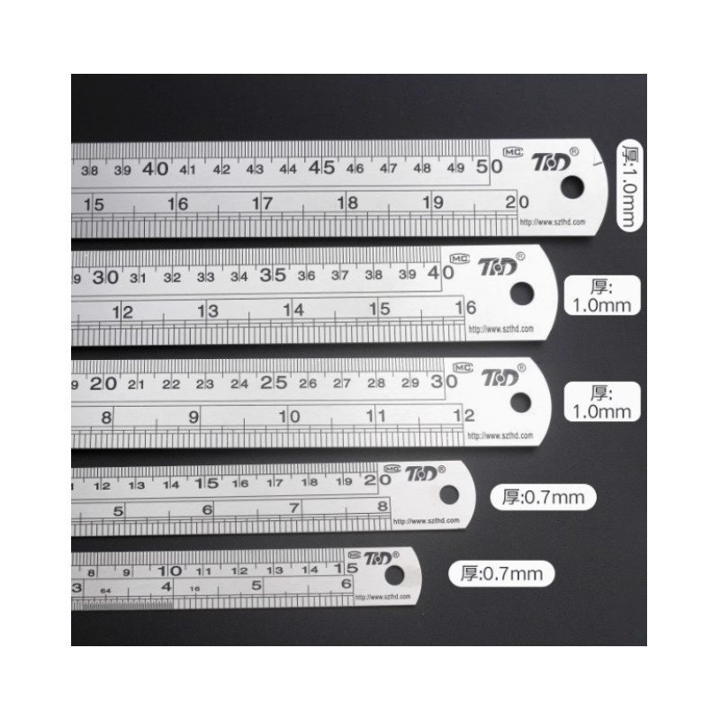 Dày Tim Huada 30Cm Thước Thép Thước 30Cm Thước 40cm Thước Một Mét Một Bên Inch