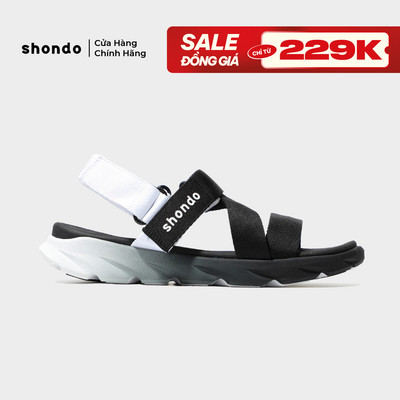 Giày Sandals Nam Nữ Shondo F6 Quai Tháo Đế Xám Phối Đen F6S0110