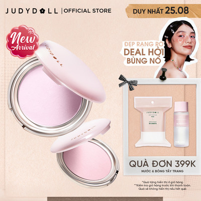 [MỚI] Phấn phủ nén JUDYDOLL Velvety Matte Long-Wear Powder Nâng tone Triệt sắc Kiềm Dầu Mịn da Che lỗ chân lông 8g