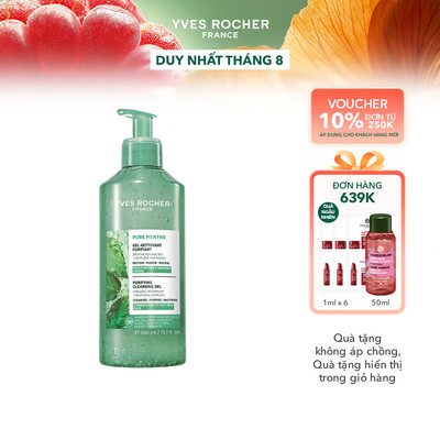 Sữa rửa mặt dạng gel cho da dầu Yves Rocher Pure Menthe Cleansing Gel 390ml