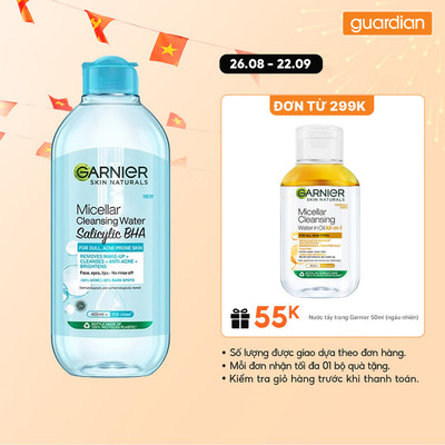 Nước Tẩy Trang Cho Da Dầu Mụn Micellar Water Garnier Guardian