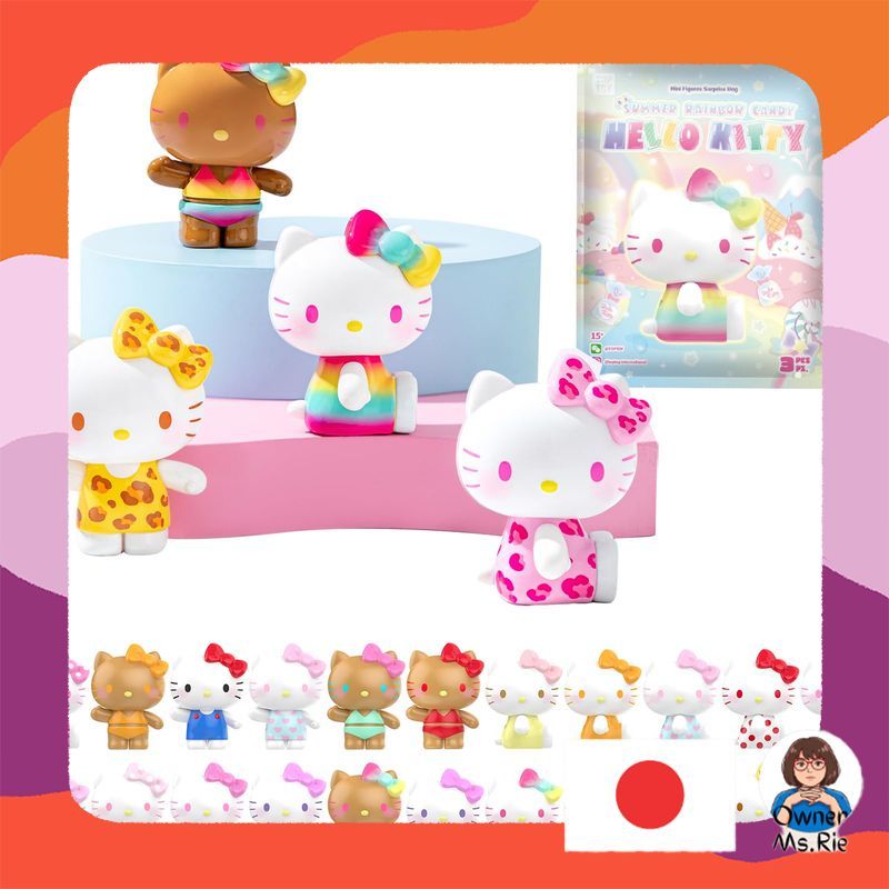 TOP TOY Hello Kitty Summer Rainbow Candy Series Gacha Gacha Blind Box Figure Soft Vinyl PVC Premium 