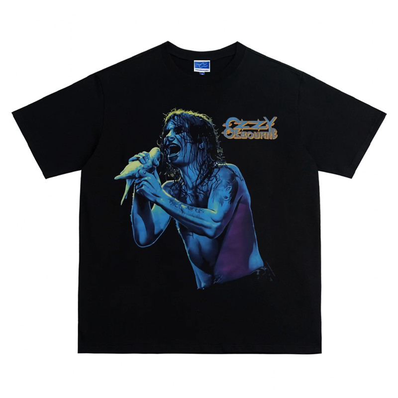 Young Guns Ozzy Ozzy Osbourne Heavy Metal Rock American Retro Áo thun ngắn tay Cotton nặng