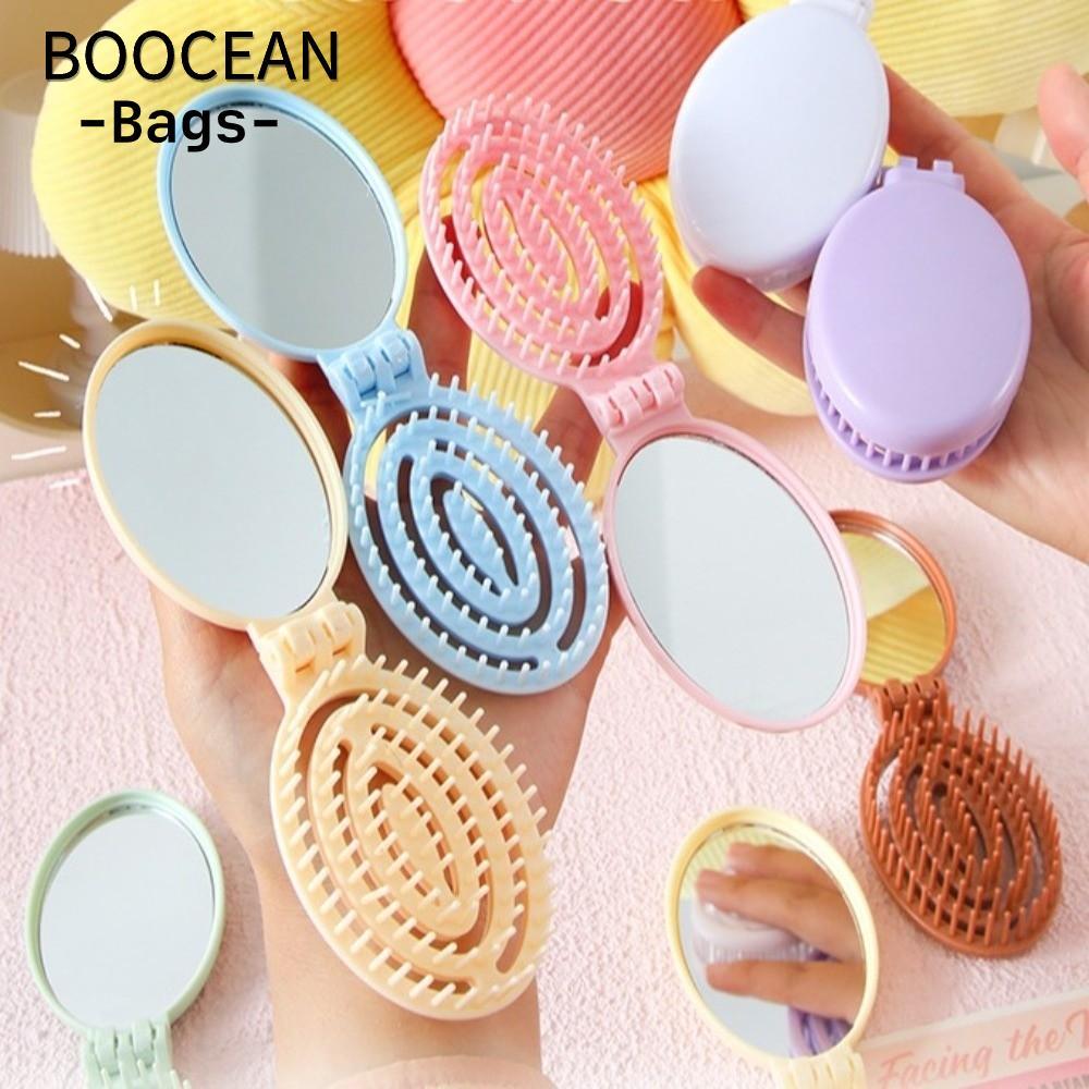 Bàn chải tóc có thể gập lại BOOCEAN, có lược chải tóc gấp Mini gương, Massage da đầu Detangling Lược