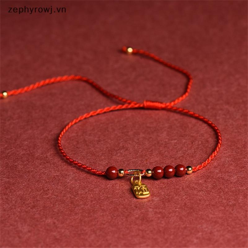 Zephyroj.vn Vòng Chân Dệt Tay Natal Năm Cinnabar Vòng Chân Fu Thương Hiệu Vòng Chân Phong Cách Dân T