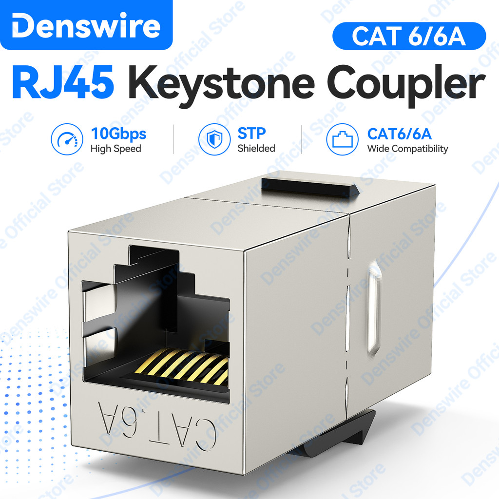 Denswire 6Pc Keystone Jack RJ45 Nội Tuyến Khớp Nối Cho CAT6 CAT6A RJ45 Nữ Sang Nữ Khớp Nối Ethernet 