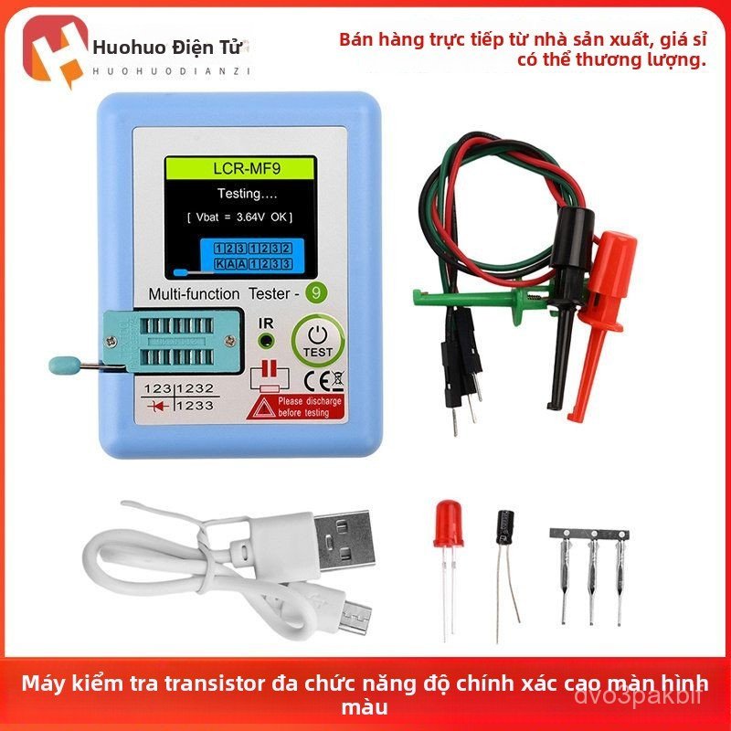 Máy đo Transistor đa năng màn hình màu MF9 TFT.8in độ chính xác cao sạc lại tự động tắt bán chạy gia