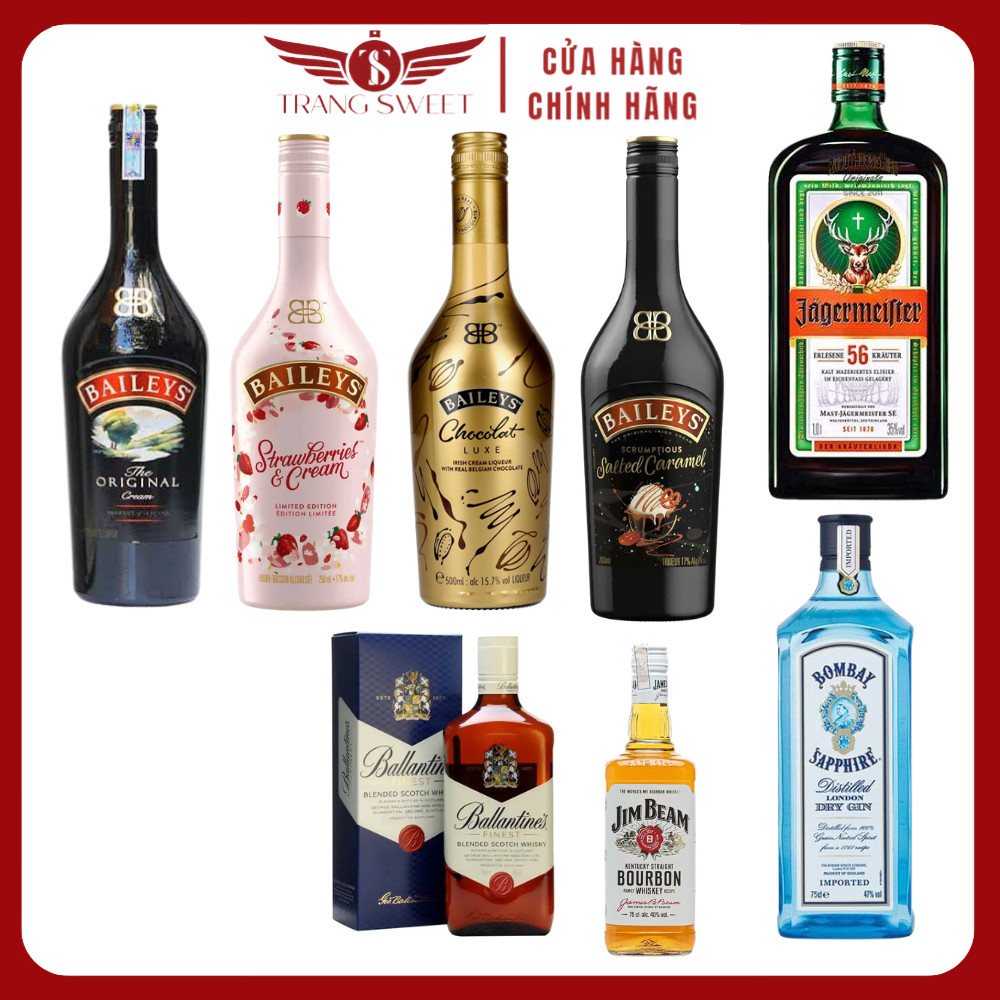 (CHIẾT 100ML) BAILEYS BAILEY, Bombay, Jagermeister, Malibu rượu cho nấu ăn, làm bánh, pha chế