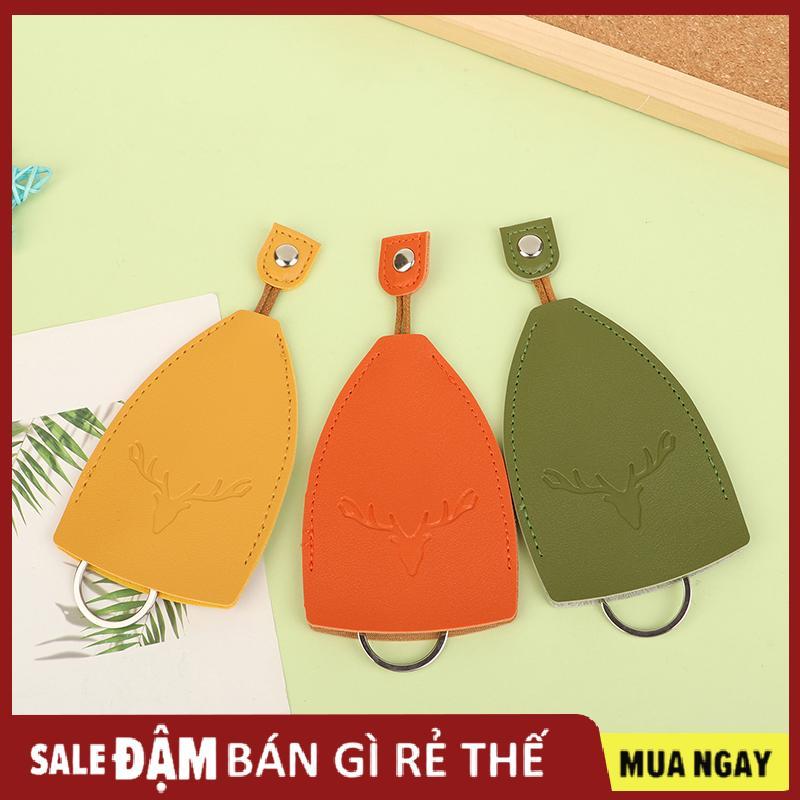 Giáng sinh nai sừng tấm PU da Key trường hợp kéo ra Key Wallet dễ thương Key holder Pocket Keychain