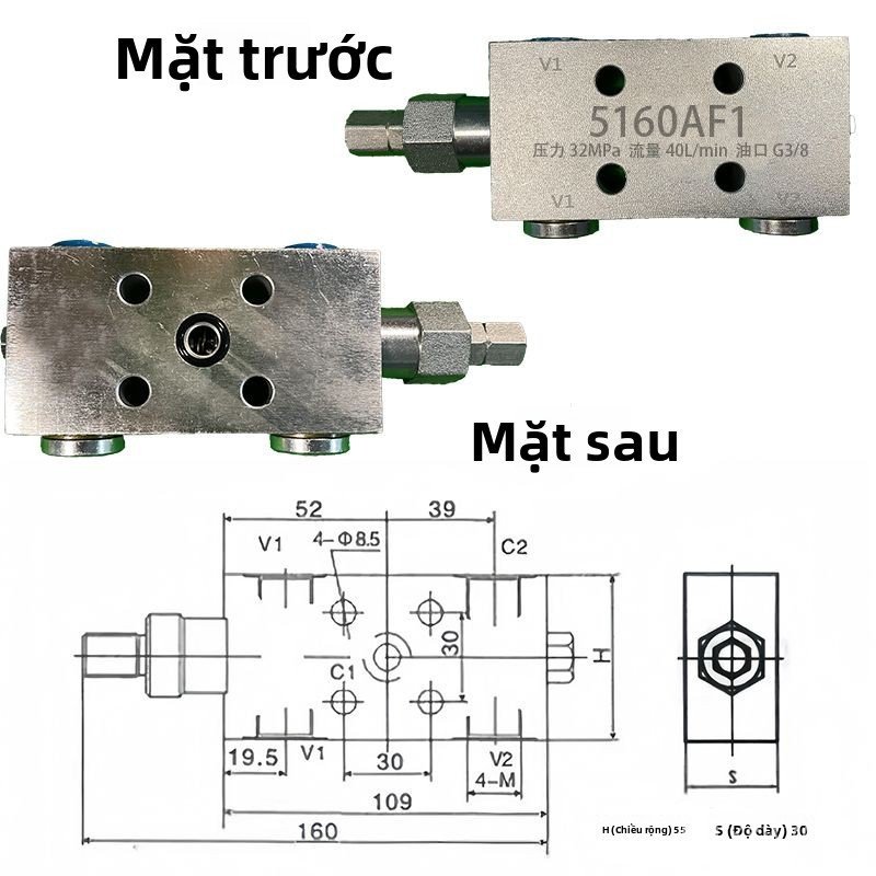 Van cân bằng thủy lực 5160 5220 25160 25220 cho cần cẩu tàu, khóa xy lanh bền