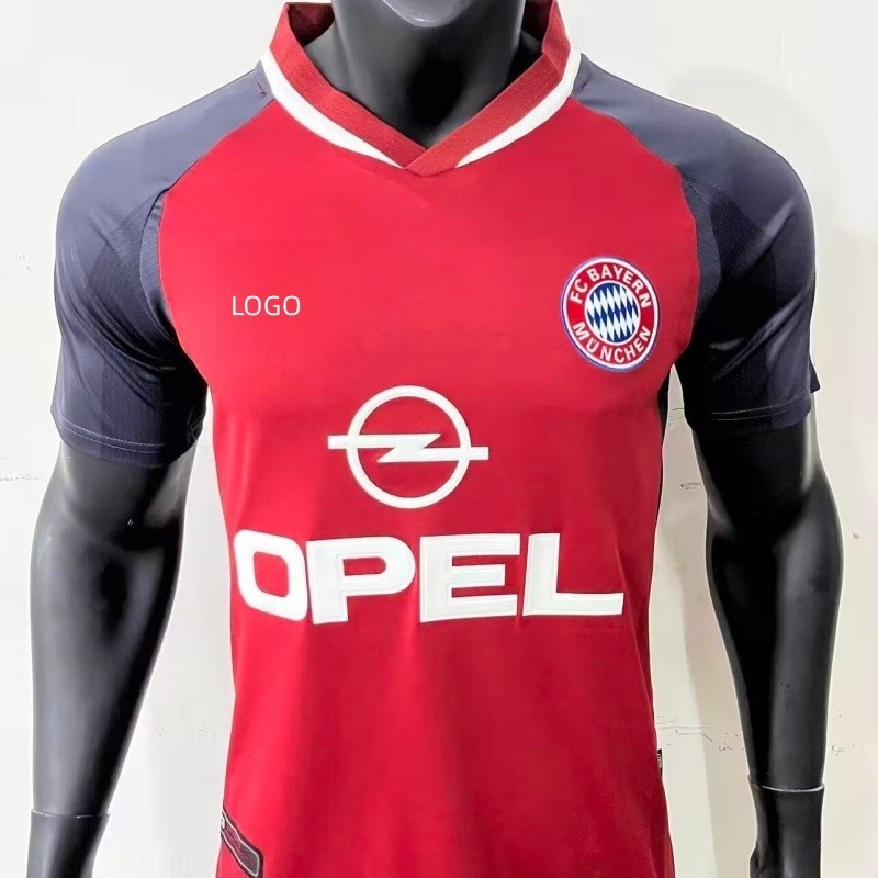 2001 / 02 Bayern Munich Retro Edition Áo bóng đá sân nhà Áo thun nam tay ngắn