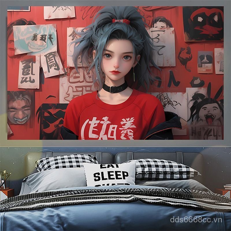 Phổ Biến Jinx Poster Jinx Trò Chơi Hai Chiều Ngoại Vi Dán Tường Quá Khổ Tự Dính Phòng Ngủ Chống Thấm