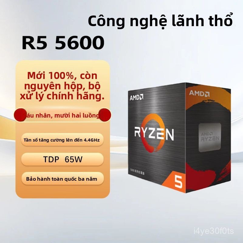 CPU AMD Ryzen 5 5600, tiến trình 7nm, 6 nhân 12 luồng, game và văn phòng, hiệu năng vượt trội