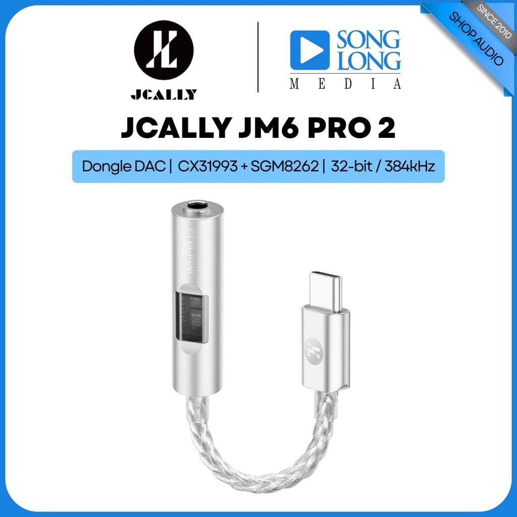 Thiết bị giải mã âm thanh Dongle Dac/Amp JCALLY JM6 PRO 2 - Hàng Chính Hãng - Songlongmedia