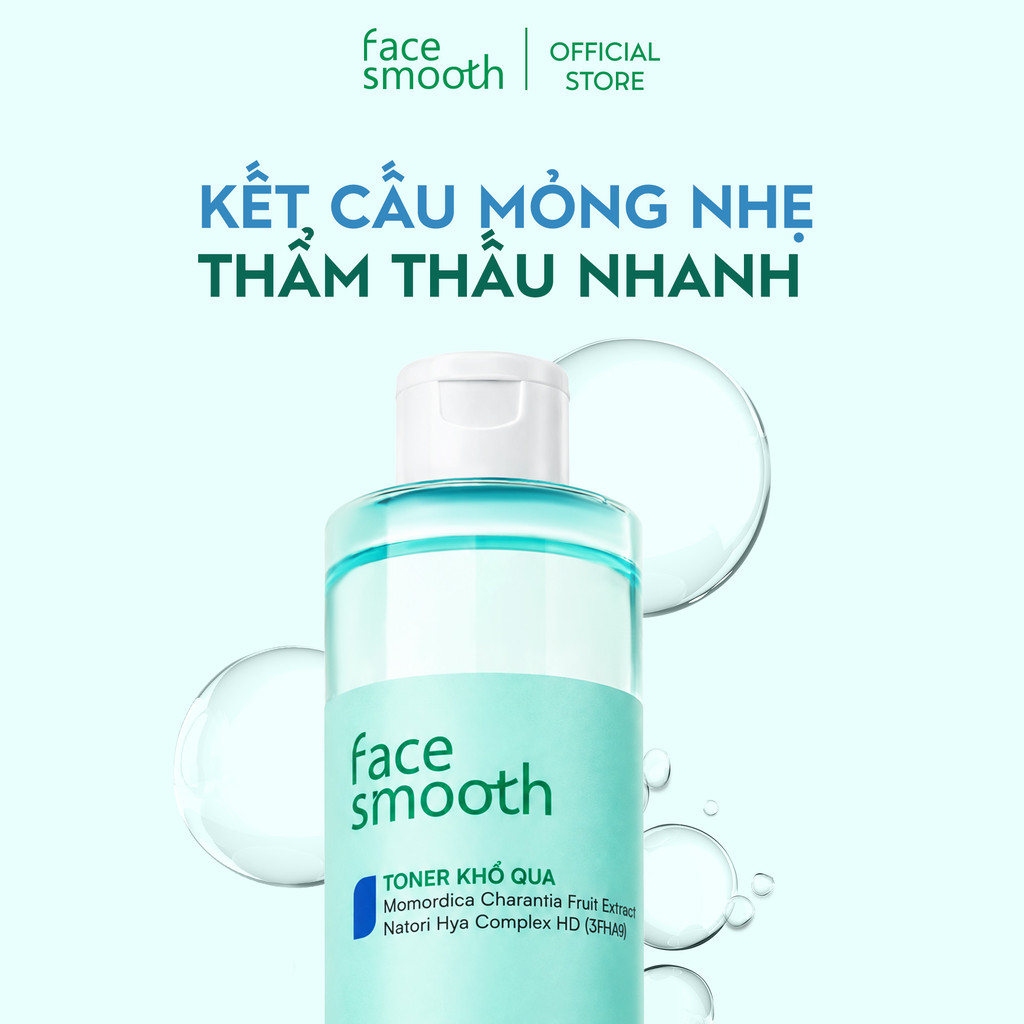 Toner Cho Da Dầu Mụn Facesmooth Khổ Qua 250ml Nước Hoa Hồng Không Cồn 13 Loại HA Niacinamide - Cấp Ẩm, Dưỡng Sáng Da