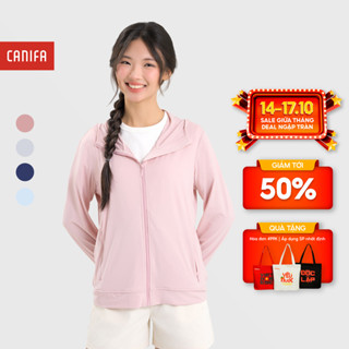 Áo chống nắng nữ 2025 CANIFA dài tay có mũ dáng vừa vải mát lạnh 6OT25S003