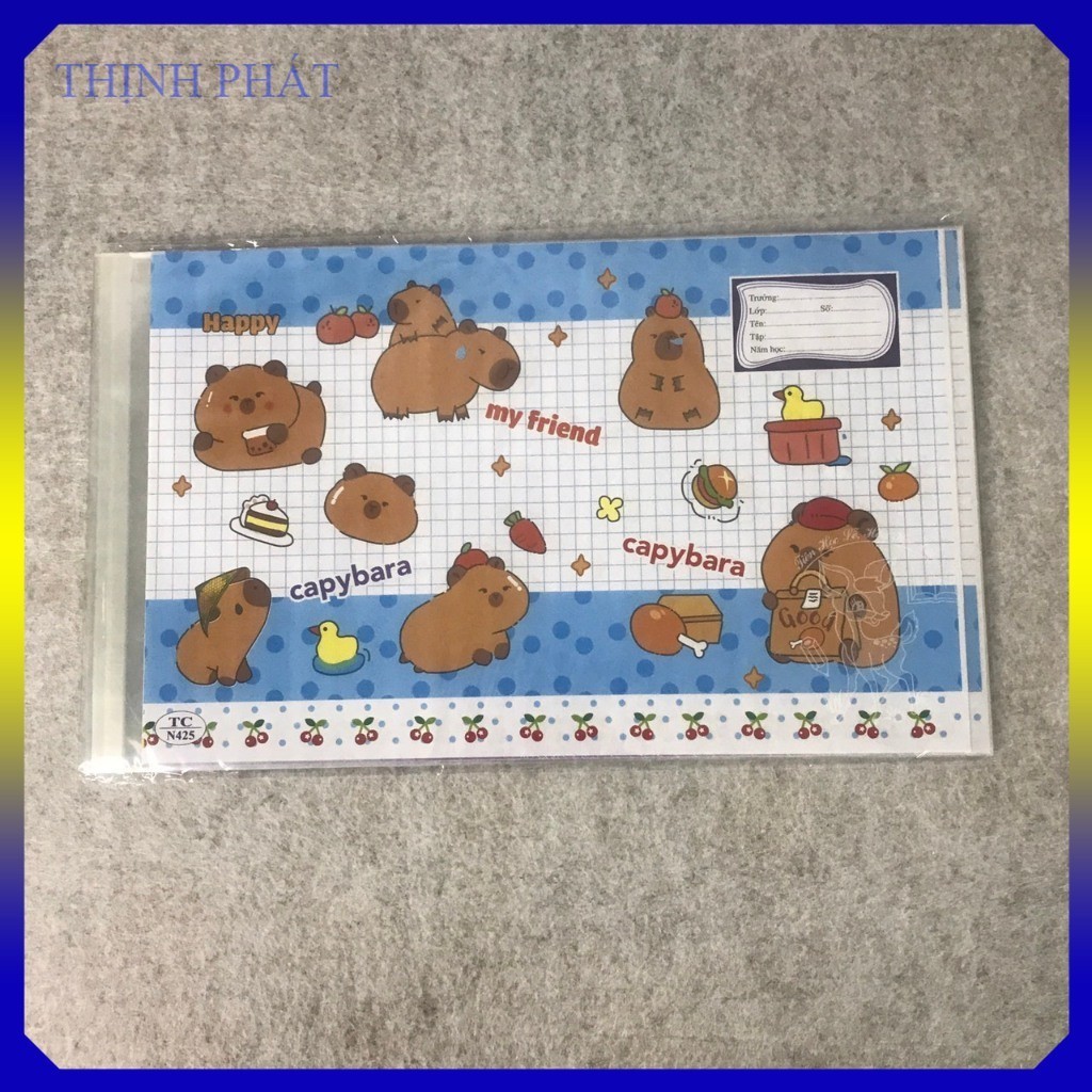 Bìa bao tập vở học sinh tiện lợi họa tiết Loopy, Capybara, Gấu dâu, Kuromi, Cinnamoroll, (mẫu ngẫu n