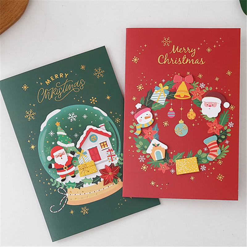 Bộ Thiệp Giáng Sinh Mini Vui Vẻ Phong Bì Giáng Sinh Thẻ Quà Tặng Nhỏ Thiệp Chúc Mừng Đơn Giản 3d Dễ 