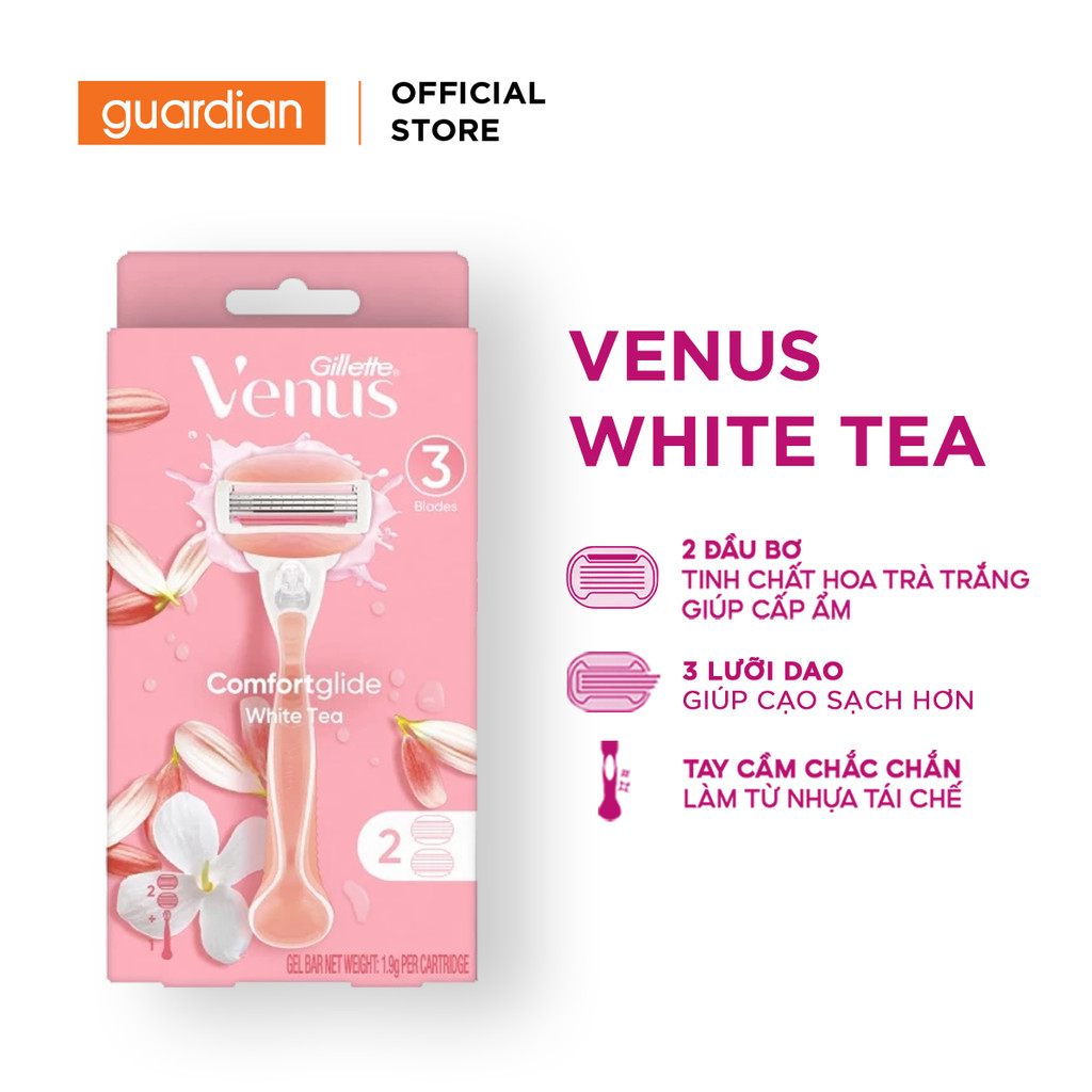  Dao Cạo Nữ Gillette Venus Hương Hoa Trà Trắng - Hộp 1 Cán & 2 Lưỡi 