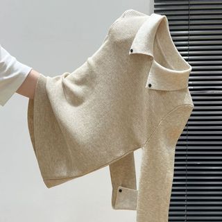  SUXI Áo dệt kim nữ mới mùa thu Áo dệt kim dài tay POLO thông thường 251027 