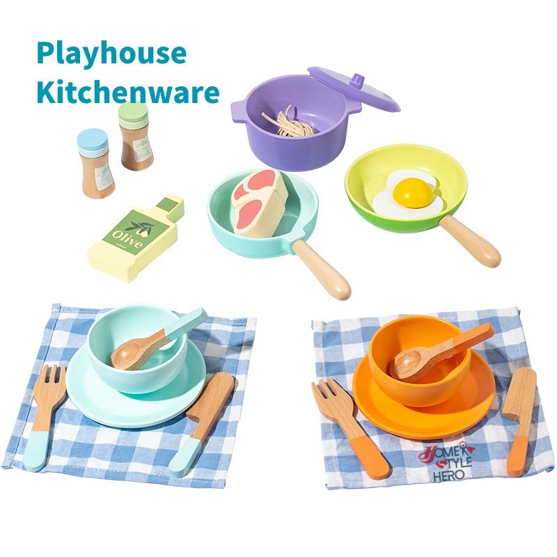JUZ [SG Stock] Montessori Wooden Kitchen Set – Pretend Play Cookware Toys for Kids & Toddlers | Educ