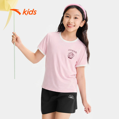 Anta Kids Áo Thun phông Ngắn Tay Thời Trang Bé Gái từ 10-14 tuổi Áo thun trẻ em 3626C8118