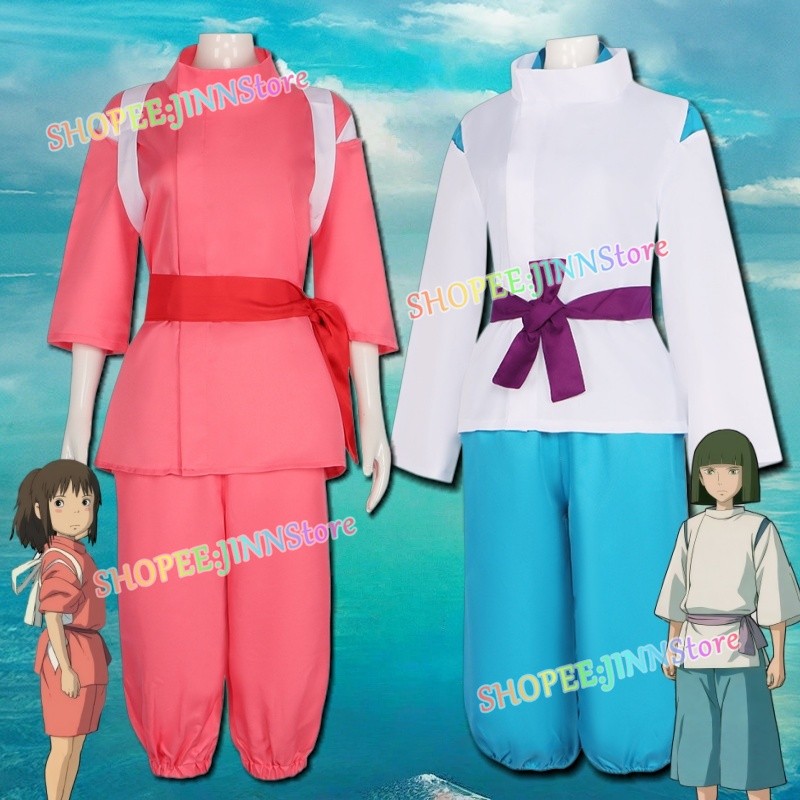 -JINN-S-3XL SPIRITED AWAY Trang phục hóa trang CHIHIRO OGINO / HAKU Cosplay Tóc giả Trang phục Kimon