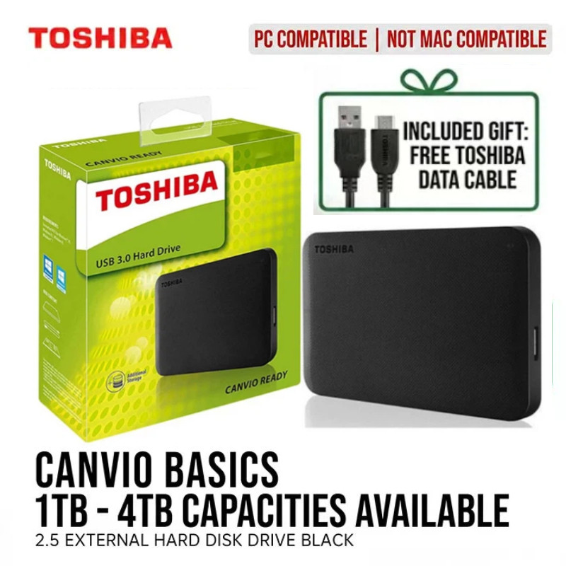 [Sẵn sàng] USB3.0 Toshiba 1TB 2TB 4TB Canvio Ổ cứng sẵn có HDD gắn ngoài di động